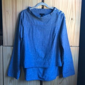 J.Crew chambray top with button detail